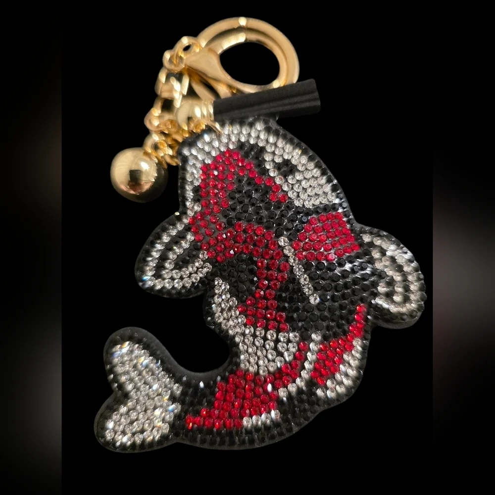 Koi Fish Rhinestone Bag Charm Keychain